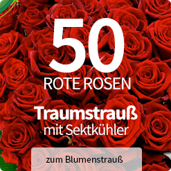 Premium Rosenstrauß - 50 rote Rosen