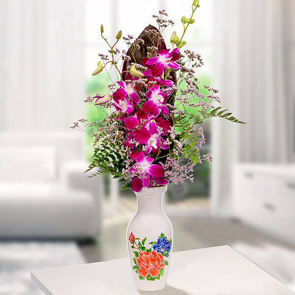 Asiatische Orchidee mit Vase