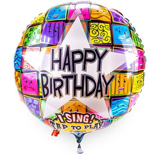 Ballon mit Gesang – Happy Birthday Faces