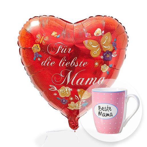 Ballon und Tasse für die „Beste Mama“