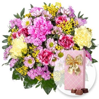 Blumenstrauss_Danke_Mama_und_Belgische_PralinenAuslese