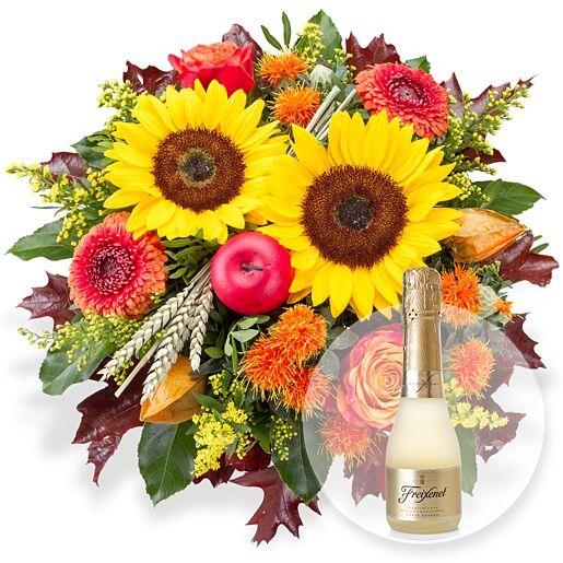 Blumenstrauß „Goldener Herbst“ & Freixenet Semi Seco