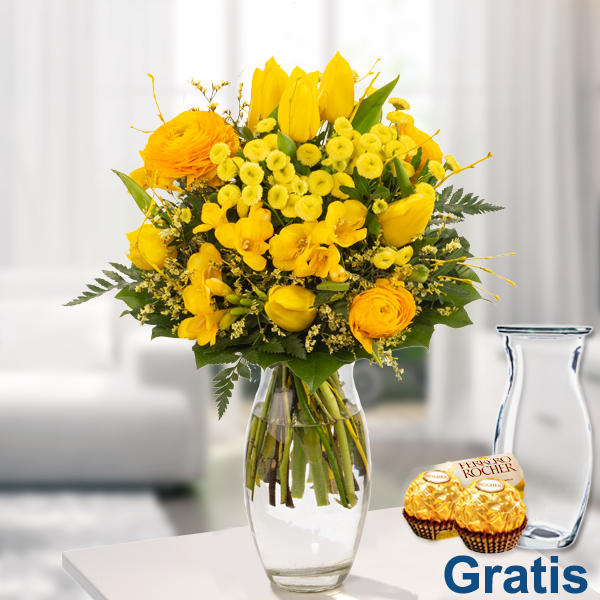 Blumenstrauss Ti Amo Mit Kostenloser Glas Vase Blumen Online Bestellen Bundesweit