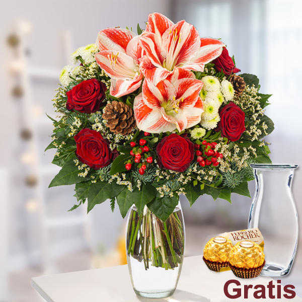 Blumenstrauss Winterlust Mit Vase Blumen Online Bestellen Bundesweit