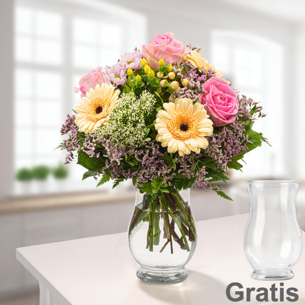 Eleganter Blumenstrauß Ballade mit Vase