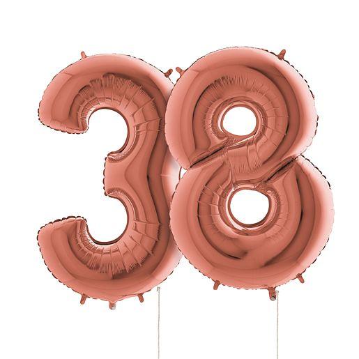 Riesenballon-Set in Rose-Gold „Wunsch-Ziffern“