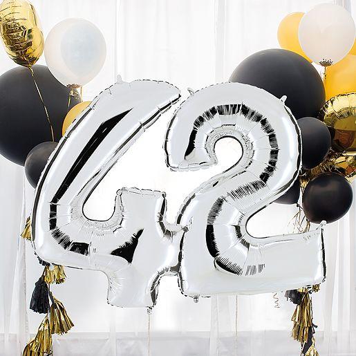 Riesenballons Wunsch-Ziffern in Silber