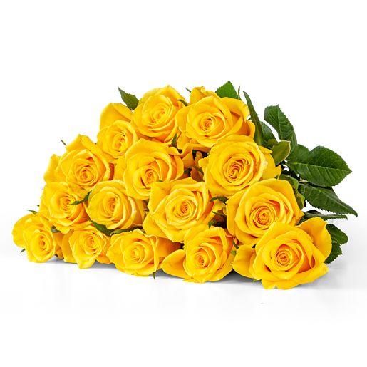 Rosenstrauß aus 15 gelben Fairtrade Rosen