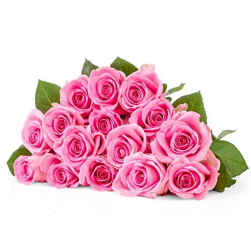 Rosenstrauß aus 15 rosa Fairtrade Rosen
