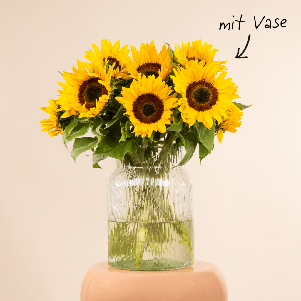 Sonnenblumen 10 Stiele mit Lieblings-Vase L