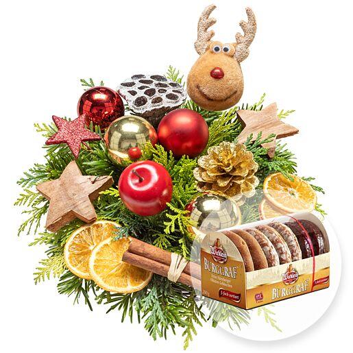 Strauß „Adventsfreude“ mit Nürnberger Lebkuchen